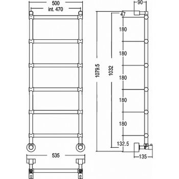 Водяной полотенцесушитель Margaroli Sole 4424706CRN Хром — фото 8, Водяные полотенцесушители