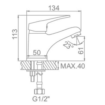 Смеситель для раковины Accoona H50 A9050 Хром — фото 2, Смесители для раковины