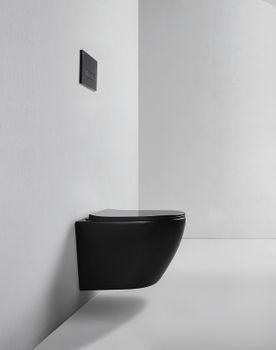 Унитаз Bond F01-108 подвесной Черный с сиденьем Микролифт — фото 2, Подвесные унитазы