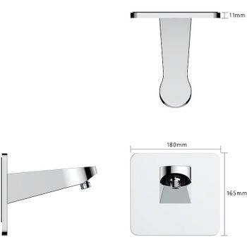 Кронштейн для верхнего душа AQUAme AQM8701CR Хром — фото 3, Кронштейны для верхнего душа