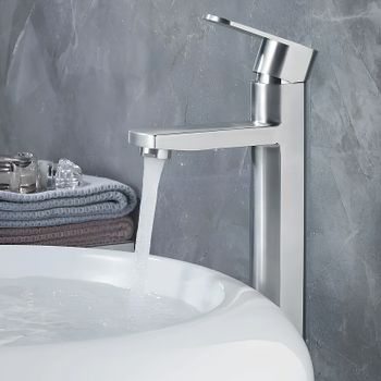 Смеситель для раковины Haiba HB11806 Нержавеющая сталь — фото 3, Смесители для раковины