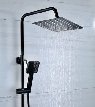 Душевая система Bond B02-9488 Черная матовая — фото 3, Душевые стойки