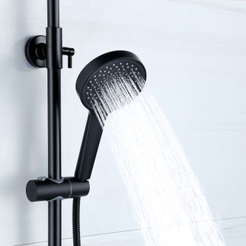 Душевая система Bond B01-8188 Черная матовая — фото 8, Душевые стойки