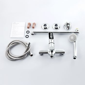 Смеситель для ванны Milardo Nelson NELSBLCM10 универсальный хром — фото 4, Смеситель для ванны