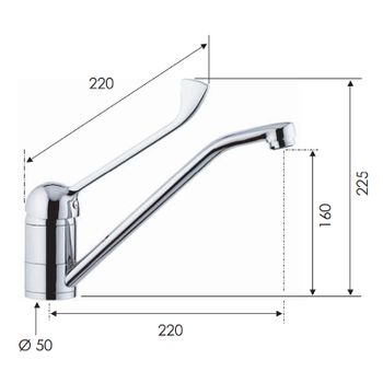 Смеситель для кухни Remer Kiss K44 Хром — фото 2, Смесители для кухни