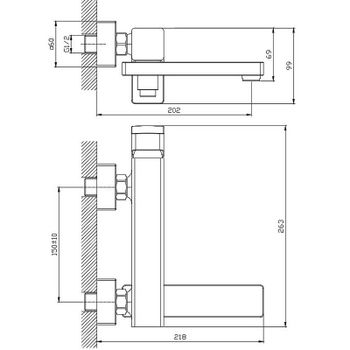 Смеситель для ванны Raglo R30.30.09 Графит матовый — фото 2, Смеситель для ванны