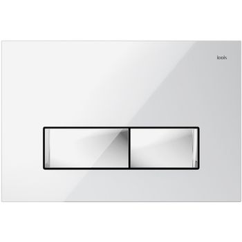 Клавиша смыва Iddis Uniglass UNG02WCi77 Белая Хром — фото 1, Кнопки смыва
