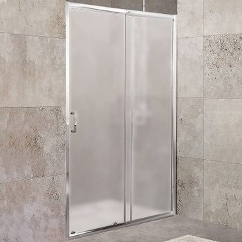 Душевая дверь BelBagno Unique 125 UNIQUE-BF-1-110/125-P-Cr профиль Хром стекло рифленое — фото 1, Раздвижные душевые двери