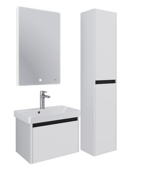 Тумба Luxury, 70 см, подвесная, 1 ящик, белый матовый — фото 12, Тумбы под раковину