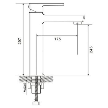 Смеситель для раковины Rose R18T R1811T-1 Оружейная сталь — фото 11, Смесители для раковины