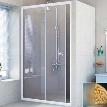 Душевая дверь в нишу Radomir 130 1-63-1-0-0-1091 профиль Белый стекло матовое — фото 1, Раздвижные душевые двери