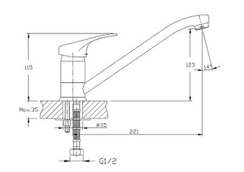 Смеситель для кухни Haiba HB4813 Хром — фото 2, Смесители для кухни