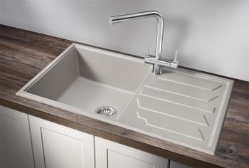 Granula-8601, БАЗАЛЬТ, кухонная мойка, кварц — фото 2, Кухонные мойки