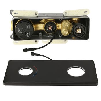 Душевая система ALMAes Tiber TVZ-8805 с термостатом Черная матовая — фото 10, Встраиваемые душевые комплекты