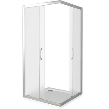 Душевой уголок Good Door Neo CR-100-C-CH 100х100 профиль Хром стекло прозрачное — фото 2, Квадратные душевые уголки