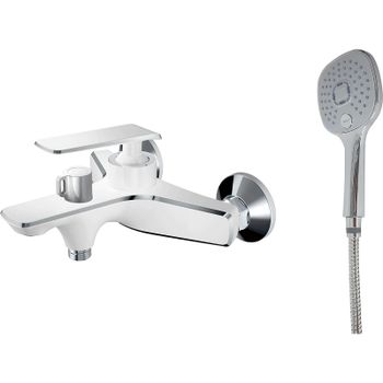 Смеситель для ванны Haiba HB60548-8 Белый Хром — фото 1, Смеситель для ванны