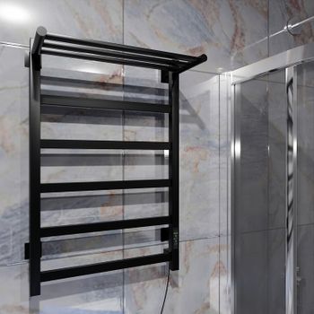 Электрический полотенцесушитель Altasan ПарусПроф 80х50 ПарусПроф8050ПЧМ с полкой Черный муар — фото 6, Электрические полотенцесушители