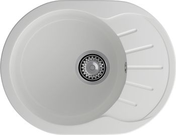 GRANFEST Мойка RONDO 580L 1-чаша+крыло 579*445мм иней арт.GF- — фото 2, Кухонные мойки