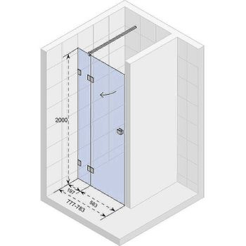 Душевая дверь Riho SZ Scandic NXT X104 78 L G001019120 (GX00402C1) профиль Хром стекло прозрачное — фото 2, Распашные душевые двери