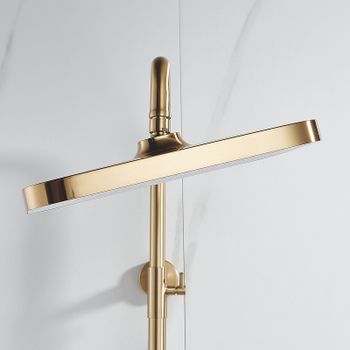 Душевая система Rose R18G R1896G с термостатом Золото матовое — фото 6, Душевые стойки