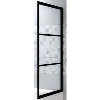 Шторка на ванну Riho Grid GB501 80 G004047121 (GBB5080002) R профиль Черный стекло прозрачное — фото 1, Неподвижные шторки для ванной