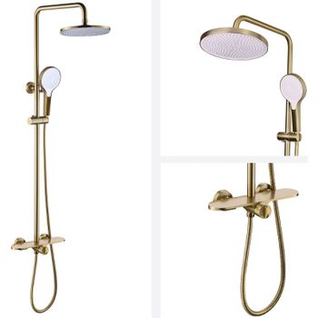 Душевая система Bronze de Luxe Icon 80112CG Золото матовое — фото 6, Душевые стойки