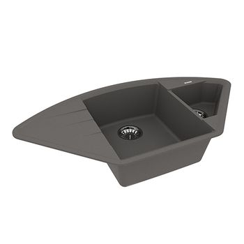 Кухонная мойка Lemark IRKANA 980 9910047 (980 х 500 мм, серый шелк) — фото 3, Кухонные мойки