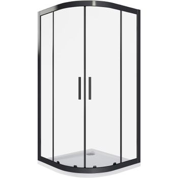 Душевой уголок Good Door Cofe R-80-C-B 80x80 КФ00001 профиль Черный стекло прозрачное — фото 1, Душевые уголки четверть круга