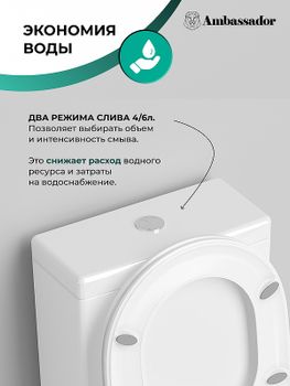 Унитаз компакт Ambassador Ritz 237K19002S с бачком и сиденьем Микролифт — фото 7, Напольные унитазы