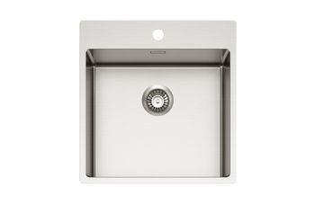 Мойка для кухни NOX 110 BRS 490x515x200 в комплекте с интегрированным сифоном — фото 1, Кухонные мойки