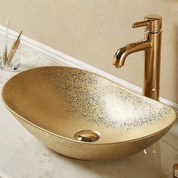 Раковина-чаша CeramaLux 60 7811АSJ Золото — фото 1, Раковины накладные