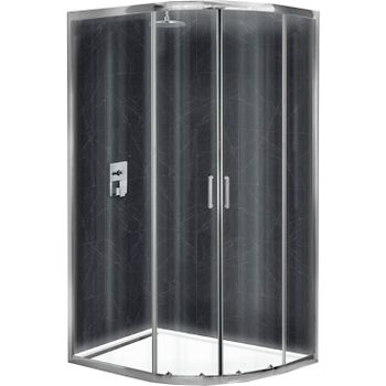 Душевой уголок BelBagno UNO-195-RH-2-120/80-C-Cr 120х80 профиль Хром стекло прозрачное — фото 1, Асимметричные душевые уголки