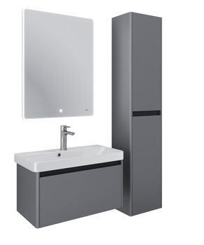 Тумба Luxury, 70 см, подвесная, 1 ящик, серый базальт — фото 3, Тумбы под раковину