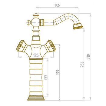 Смеситель для раковины Bronze de Luxe Royal 10219 Бронза — фото 3, Смесители для раковины