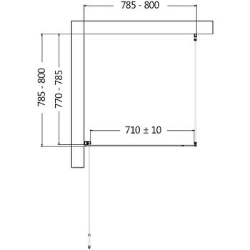Душевой уголок AQUAme 80x80 L AQM5215-LH-8 профиль Черный матовый стекло прозрачное — фото 3, Квадратные душевые уголки