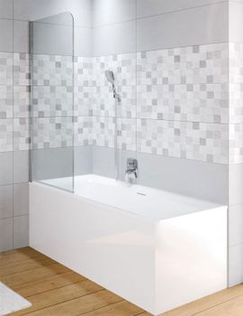 Шторка на ванну Riho Novik Z108 80 G003043120 (GZT9300075) профиль Хром стекло прозрачное — фото 2, Шторки для ванной распашные