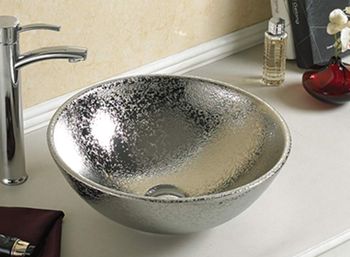 Раковина-чаша CeramaLux 41 7226SS Серебро — фото 2, Раковины накладные