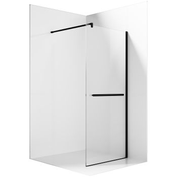 Душевая перегородка Ambassador Walk-in 110х200 15031234 профиль Черный стекло прозрачное — фото 1, Душевые перегородки