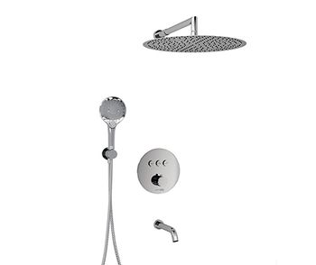 A175817 Встраиваемый комплект для ванны с верхней душевой насадкой, лейкой и изливом — фото 1, Встраиваемые душевые комплекты