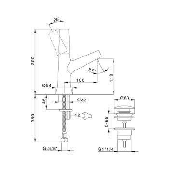 Смеситель для раковины Cisal Vita VI00051421 Хром — фото 2, Смесители для раковины
