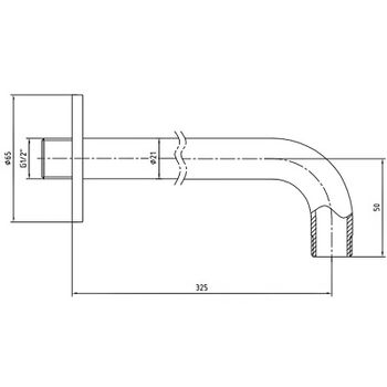 Кронштейн для верхнего душа E.C.A. 102126608EX Хром — фото 2, Кронштейны для верхнего душа
