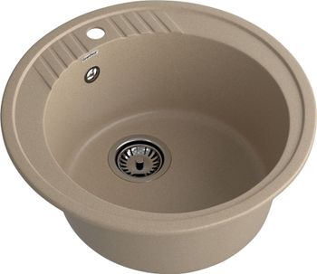 GRANFEST Мойка RONDO 520 1-чаша D-520мм песочный арт.GF- — фото 1, Кухонные мойки