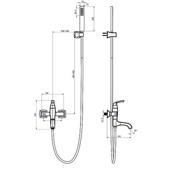 Смеситель для ванны Lemark Nubira LM6214ORB Черная бронза — фото 2, Смеситель для ванны