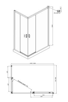 Душевой уголок Ambassador Queen 120х80 11011205RBlack профиль Черный стекло прозрачное — фото 5, Прямоугольные душевые уголки