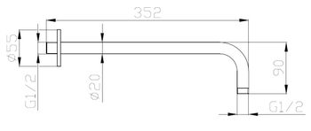 Кронштейн для верхнего душа ESKO SH376 black Черный матовый — фото 3, Кронштейны для верхнего душа