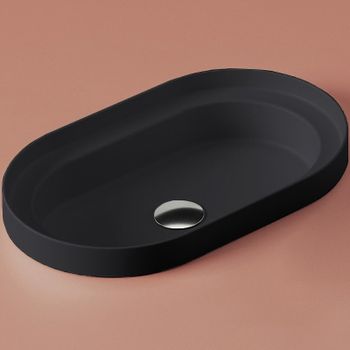 Раковина Artceram Fuori 60 TFL033 17 00 Черная матовая — фото 1, Раковины встраиваемые сверху