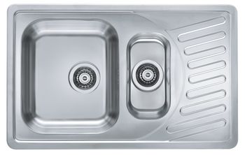 Мойка для кухни ELEGANT 110 SAT-90 810X510 1+1/2 в компл.с сифоном 1130555, — фото 1, Кухонные мойки