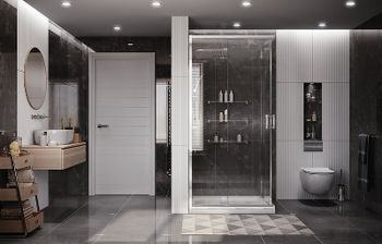 Душевой уголок Ambassador Kingston 90х90 14011102 профиль Хром стекло прозрачное — фото 5, Квадратные душевые уголки