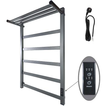 Электрический полотенцесушитель Маргроид 8110p профильный 810x500 8110p-8050-1083-7024 с полкой Граф — фото 1, Электрические полотенцесушители