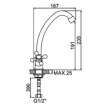 Смеситель для кухни Ledeme H20 5920L Хром — фото 2, Смесители для кухни
